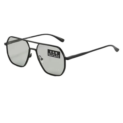 New Metal Polarized Double Beam Photochromic Sunglasses for Men Drive Night Vision Glasses Fashion Shade for Men Women