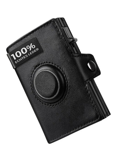 YATBEST Men's Leather Wallet With Coin Pocket AirTag Positioning Card Clip RFID Anti Magnetic Anti-Theft Card Swiping Bag