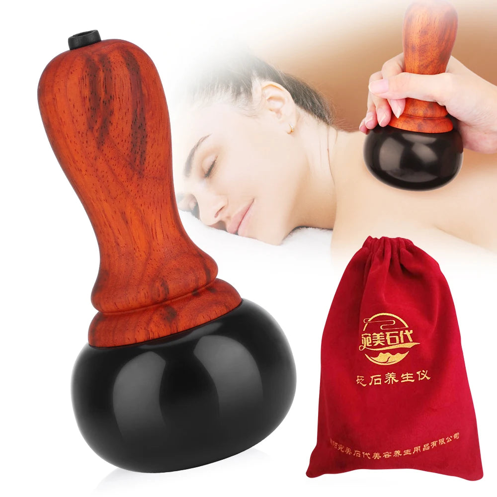 Hot Stone Scraping Vibration Massager Relax Muscles Warm Moxibustion Guasha Spa Therapy Bianstone Massage Relaxation Tool