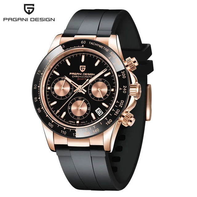 PAGANI DESIGN 2024 New PD-1644 Meteorite Dial Fashion Men Quartz Wristwatches 100M Sapphire Glass Chronograph relogio masculino