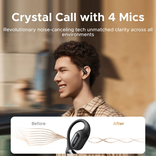 UGREEN FitBuds Open-Ear Headphones Earphones, Ear-hook TWS True-Wireless Bluetooth 6.0 Wireless Earbuds, Spatial Audio, 30H play