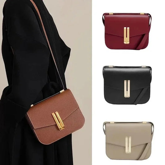2025 New  Light Luxury Single Shoulder Cross Shoulder Women's Bag Tofu Bag for Women Premium Genuine Leather Small Square Bag