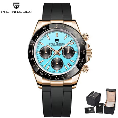 40mm New V2 PAGANI DESIGN Men's Quartz Watches Sapphire Retro Chronograph Stainless Steel Waterproof Watch Men Relogio Masculino
