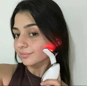 Beauty Facial Massager, 7-Color LED | Microcurrent Skin Firming Device for Face & Neck | Wavy Light Therapy for Acne, Lifting & Anti-Aging